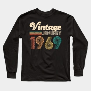 50th Birthday Gift - Vintage January 1969 Women Men Long Sleeve T-Shirt